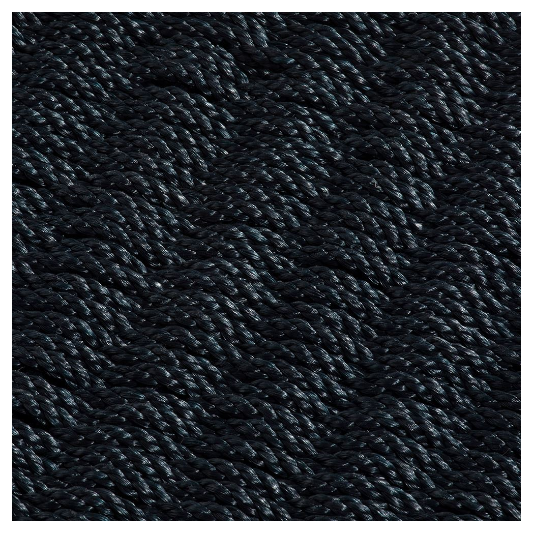 Detailed view of navy polypropylene braided weave texture.