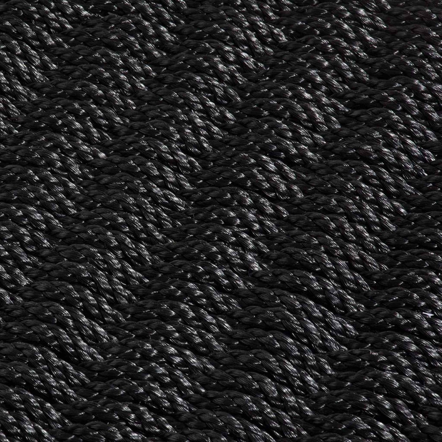 Detail view of the Didsbury Rope charcoal doormat highlighting raised, twisted polypropylene braids.